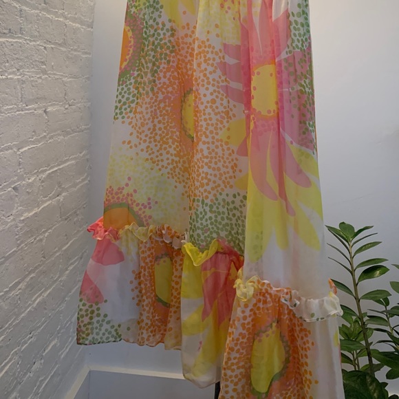 Milly Floral Silk Chiffon Dress - Size 2 - Picture 2 of 10